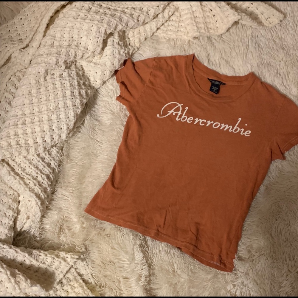 vintage burnt orange Abercrombie fitted shirt